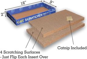 img 3 attached to 🐱 Double Wide Corrugated Cardboard Lounger & Scratcher for Cats - Reversible & Flat Surface