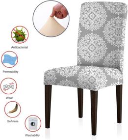 img 3 attached to ColorBird Medallion Slipcovers: Stylish and Removable Restaurant Chair Protection