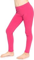 👖 girls' stretch comfort footless leggings in cotton blend - clothing and leggings logo