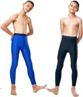 👕 premium devops 2 pack youth & boys thermal compression baselayer sport tights with fleece lining logo