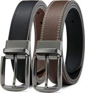 adjustable leather men's belts: 👔 reversible chaoren accessories with rotatable buckle logo