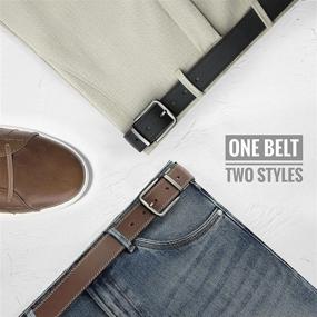 img 2 attached to Adjustable Leather Men's Belts: 👔 Reversible Chaoren Accessories with Rotatable Buckle