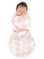 swaddledesigns omni swaddle sack: heavenly floral pink, small (0-3 months) - with wrap, arms up sleeves & mitten cuffs logo