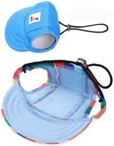 img 1 attached to 🧢 Gogobuddy Dog Hats - 8 Packs Multi-Color Pet Baseball Caps | Puppy Sport Hats for Outdoor Sun Protection | Ear Holes & Adjustable Neck Strap | Small to Medium Dogs & Cats (Size S)