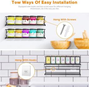 img 1 attached to 🧂 Space-Saving GAIATOP Wall Spice Rack: Stackable Spice Organizers with Hooks for Kitchen and Pantry Storage