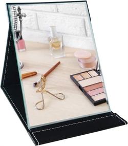 img 4 attached to 💄 Optimized Search: Folding Makeup Mirror with Cosmetic Desktop Stand for Travel, Vanity Table & Room Decor - Perfect Beauty Gift