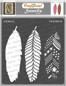 img 4 attached to CrafTreat Layered Feather Stencils: Versatile Art and Craft Stencils for Painting on Various Surfaces - Feathers - 6x6 Inches - Reusable DIY Stencil Template