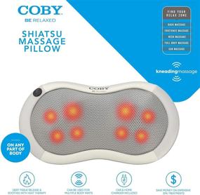 img 1 attached to Coby Shiatsu Massage Pillow with Heat for Back, Neck, Shoulder, and Full Body Pain Relief – Deep Tissue Kneading Therapeutic Cushion Pad with Rolling Balls, Adjustable Chair Strap – Ideal for Home, Office, and Auto