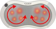 coby shiatsu massage pillow with heat for back, neck, shoulder, and full body pain relief – deep tissue kneading therapeutic cushion pad with rolling balls, adjustable chair strap – ideal for home, office, and auto logo