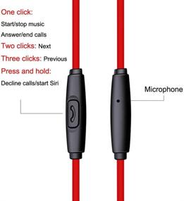 img 3 attached to KAKOM Red Noise Isolating Earbuds with Deep Bass & Remote Control - Compatible with iPhone, Samsung, iPad, iPod