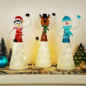 img 2 attached to 🎄 Set of 3 LED Lighted Christmas Table Decorations - Reindeer, Polar Bear, and Penguin | Battery Operated Xmas Holiday Winter Tabletop Desk Ornaments