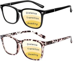 img 4 attached to 👓 Multifocal Reading Glasses for Women and Men - Blue Light Blocking, Anti Eye Strain/Glare/UV Filter - Computer Reader Glasses