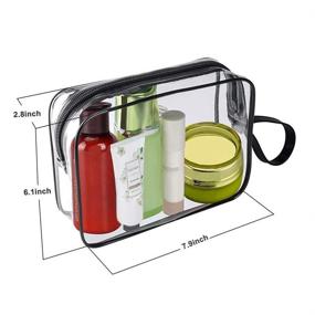 img 2 attached to 🧳 Clear Toiletry Bag Handle Travel Makeup Organizer - TSA Approved 3PCS Black Set for Women & Men