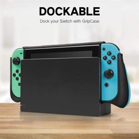 img 3 attached to 📱 Switch Protective Case: Dockable Cover, Silicone Grip, Anti-Scratch & Shock-Absorption TPU (Green/Blue)