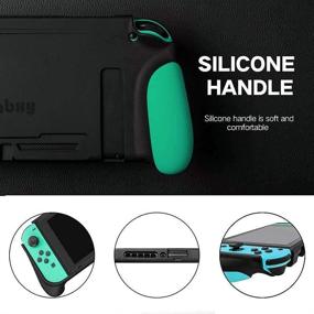 img 2 attached to 📱 Switch Protective Case: Dockable Cover, Silicone Grip, Anti-Scratch & Shock-Absorption TPU (Green/Blue)