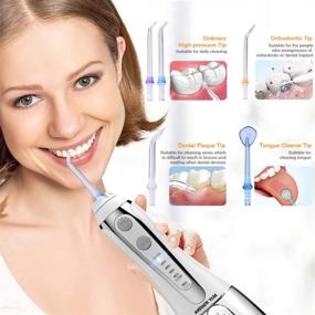 img 1 attached to 💦 Powerful Water Flosser: Quiet, long-lasting battery, waterproof, perfect for braces and bridges - Home & Travel