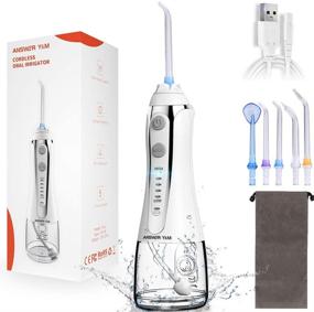 img 4 attached to 💦 Powerful Water Flosser: Quiet, long-lasting battery, waterproof, perfect for braces and bridges - Home & Travel
