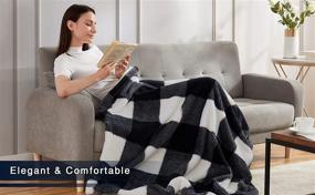 img 2 attached to Monbix Blankets Fluffy Machine Washable Bedding for Blankets & Throws