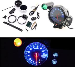 img 2 attached to Enhance Your Car Performance with Qiilu 3.75 Inch 12V Tachometer Gauge - Blue LED with Shift Light!