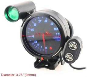 img 1 attached to Enhance Your Car Performance with Qiilu 3.75 Inch 12V Tachometer Gauge - Blue LED with Shift Light!