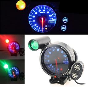 img 3 attached to Enhance Your Car Performance with Qiilu 3.75 Inch 12V Tachometer Gauge - Blue LED with Shift Light!