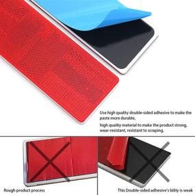 img 2 attached to MFC PRO 12Pcs Plastic Rectangular Stick-On Reflector Sticker (Red/12Pcs