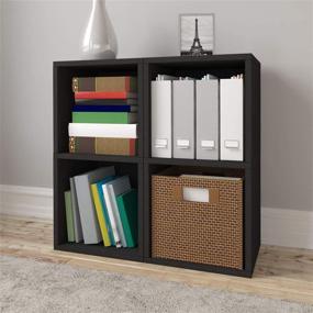 img 2 attached to Way Basics 2-Shelf Cube Book Case: Vinyl LP Record Storage Solution in Black (Tool-Free Assembly, Sustainable zBoard Paperboard, Non Toxic)