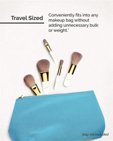 img 1 attached to 💄 Veil Cosmetics Pro On The Go 5-Piece Synthetic Makeup Brush Set: Vegan Travel Size Professional Brushes