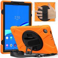 shockproof protective case for lenovo tab m10 plus kids 10.3 inch 2020 2nd gen - tsqqst, with hand shoulder strap stand, orange color - for lenovo m10 fhd plus tablet tb-x606f tb-x606x logo