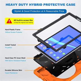 img 2 attached to Shockproof Protective Case for Lenovo Tab M10 Plus Kids 10.3 Inch 2020 2nd Gen - TSQQST, with Hand Shoulder Strap Stand, Orange Color - for Lenovo M10 FHD Plus Tablet TB-X606F TB-X606X