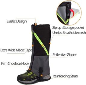 img 2 attached to 🏔️ IC ICLOVER Snow Gaiters: Waterproof 600D Oxford Leg Boot Cover for Hunting, Hiking, Skiing, Camping, Climbing – High Leg Protection against Biting, Dust, Mud, Rocks and Thorns