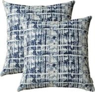 🛋️ romandeco navy blue jacquard decorative throw pillow covers - pack of 2, 18x18 inch (45cm) for couch, sofa, and bedroom logo