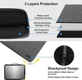 img 3 attached to Laptop Sleeve Case 13-14 Inch Waterproof Durable Laptop Case Shockproof 360 Protective Bag With Handle Compatible With 13&#34 Laptop Accessories