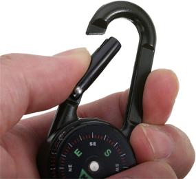 img 2 attached to 🧭 1PC Compact Multifunctional Carabiner Compass with Thermometer & Keychain - Ideal for Camping, Climbing and Hiking | Snap Hook Compass Outdoor Survival Tools