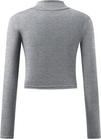 img 3 attached to 👚 KLOTHO Women's Lightweight Mock Turtleneck Crop Tops: Long Sleeve Casual Base Layer for Women and Teen Girls