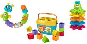 img 4 attached to Fisher-Price Infant Toy Trio: Sort, Snap &amp; Spin Set