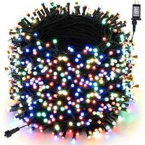 img 4 attached to 114ft Multicolor Christmas Lights: Waterproof LED String 🎄 Lights with 8 Modes for Indoor and Outdoor Christmas Decorations
