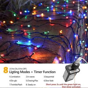 img 3 attached to 114ft Multicolor Christmas Lights: Waterproof LED String 🎄 Lights with 8 Modes for Indoor and Outdoor Christmas Decorations