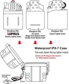 img 1 attached to 🔥 Waterproof Lighter Case with Survival Emergency Whistle Lanyard - Ideal for Zippo Classic Lighter Inserts - SUPRUS