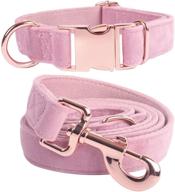 🐶 barkless dog collar and leash set: adjustable velvet collars with comfortable snap buckle for small, medium, large dogs logo