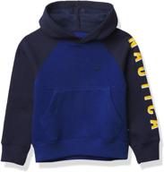 🧥 nautica little colorblock fleece hoodie: stylish boys' clothing and fashion hoodies & sweatshirts logo