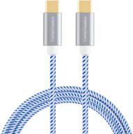 ⚡️ cablecreation 10ft usb c cable - 60w fast charging usb c to usb c cable - type-c to c cable braided - 3a 60w, 480mbps data - for macbook pro, macbook air, ipad air, ipad pro, samsung s21/s20+/s20, google pixel 4/5, etc. - 3m blue logo