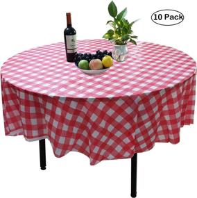 img 2 attached to 🌈 Colorful and Durable YUEKUI Plastic Checkered Tablecloth, Perfect for Any Occasion