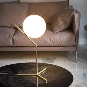 img 2 attached to 🌍 Add Vintage Charm with Dellemade Globe Table Lamp - Mid-Century Golden Desk Lamp for Bedroom, Living Room, Kids Room, Office - TD00965