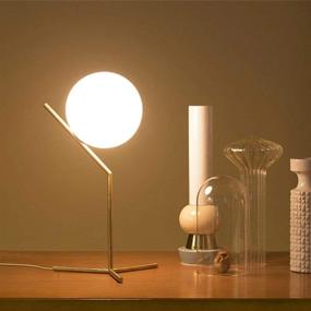 img 3 attached to 🌍 Add Vintage Charm with Dellemade Globe Table Lamp - Mid-Century Golden Desk Lamp for Bedroom, Living Room, Kids Room, Office - TD00965