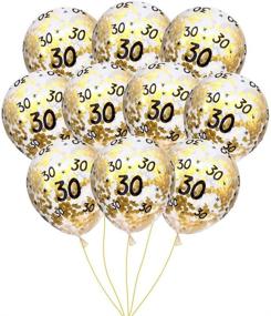 img 4 attached to 🎈 MeySimoon 30th Birthday Decorations: 15pcs Clear Balloons with Gold Confetti - Perfect Supplies for a Happy 30 Year Old Theme Bday Party (30th Confetti included)