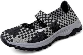 img 4 attached to GOSPT Womens Woven Elastic Sneakers