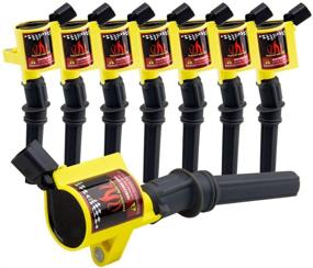 img 2 attached to 🔥 High Performance DG508 Ignition Coil 8-Pack with Multispark Blaster Technology, Enhanced Energy Epoxy Coating - Compatible with Ford 04-08 F-150 Expedition V8 4.6 5.4L (Yellow)