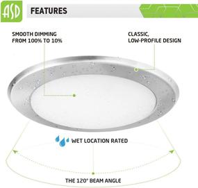 img 1 attached to ASD (6 Pack) 6 Inch LED Disk Light Dimmable Recessed Lighting Fixture Brushed Nickel Low Profile Flush Mount Ceiling Light 15=100W Eq