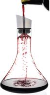 luxbe 54-ounce wine decanter: hand blown crystal glass carafe with aerator pourer lid for red wine - 2-in-1 design логотип